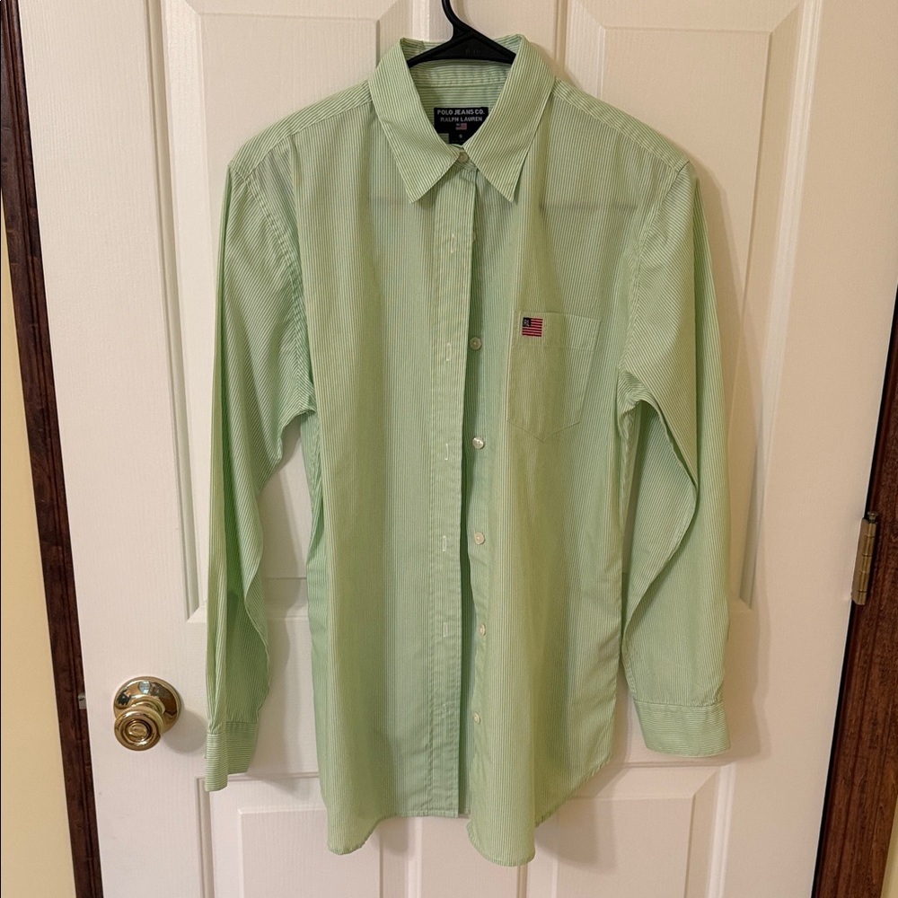 Ralph Lauren Light Mint Green Long-Sleeve Button-Down Shirt
